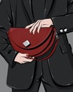 Fashion accessoriesÃ¢â¬â¢ Illustration of a red bag in the womanÃ¢â¬â¢s hands.